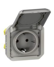 Розетка 2К+З Legrand PLEXO с автоматическими клеммами, серая (069570L)
