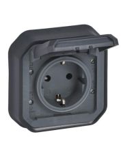 Розетка 2К+З Legrand PLEXO с винтовыми клеммами гвинтовими, антрацит (069859L)