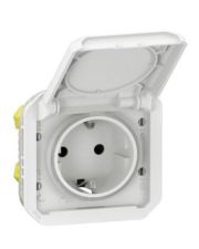 Розетка 2К+З Legrand PLEXO с винтовыми клеммами, белая (069640L)