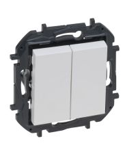 Двухклавишный выключатель Legrand Niloe Step 10А белый (863105B)