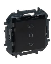 Выключатель жалюзи кнопочный 2-позиционный Legrand Niloe Step 6А 250В черный (863543B)