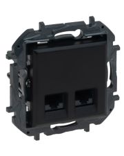Механизм розетки компьютерной 2xRJ-45 UTP Cat.6 Legrand Niloe Step черный (863564B)