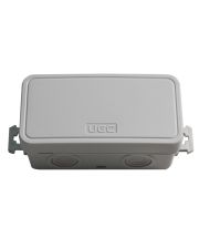 Коробка монтажна для відкритої установки без отворів UEC 78х36х34мм (зовн. 85х43х38мм) сіра