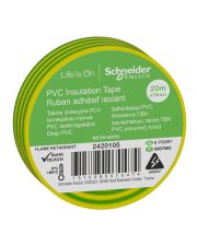 Изоляционная лента Schneider Electric 2420105 19ммх20м желто/зеленая