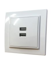 Розетка 2xUSB TNSy Malta 2.1A белая (TNSy5000955)