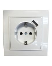 Розетка TNSy Maltaс с з/к + 1 USB 2.1A белая (TNSy5000970)