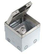 Розетковий люк OBO Bettermann (7368324) UDHOME2 2x розетки 250В 16A для покриття 15мм, (h.=110...135мм) 140х140х110мм