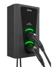 Однофазная зарядная станция для электромобилей Octa Energy W214-C2-C2 Wall на 14кВт с 2 портами (Type 2 Type 2)