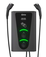 Однофазна зарядна станція для електромобілів Octa Energy SW214-C1-C1 Smart Wall на 14кВт із 2 портами (Type 1 Type 1)