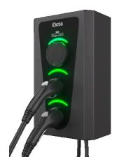 Комерційна зарядна станція Octa Energy SW336-S-C2-C22 Smart Wall на 36кВт  (розетка 1ф + Type 2 + Type 2 трифазна)