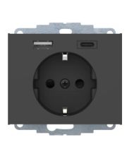 Розетка с з/к 16А/250В + 2хUSB A-С /3A Berker K.1 (антрацит)
