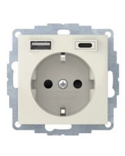 Розетка с з/к 16А/250В + 2хUSB A-С /3A Berker S.1 (белая)