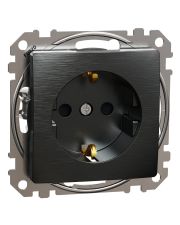 Розетка Schneider Electric Sedna Design & Elements с заземлением и шторками PRO, матовый титан SDD172022U