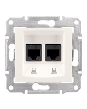 Компьютерная розетка RJ45 двойная UTP cat.6 Schneider Electric Sedna слоновая кость (SDN4800123)