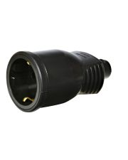 Розетка кабельная 1-местная ETI ERS-1 2Р+РЕ Schuko каучук IP20 черная