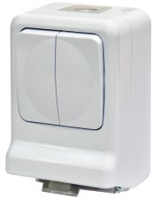 Розетка с выключателем ETI PRV-2 2Р+РЕ IP 44 10/16A 250В
