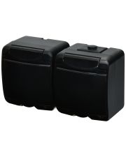 Розетка двухместная Eti Hermetics RHE-2s-BL с з/к IP54 черная/черная крышка (4668094)