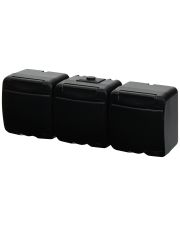 Розетка тримісна Eti Hermetics RHE-3s-BL із з/к IP54 чорна/чорна кришка (4668095)