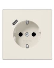 Розетка с накладкой Jung LS LS1520-18C с USB слоновая кость