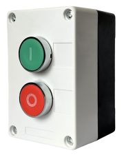 Двухместный пост управления Promfactor FP4-BOX2W12 с металлическими кнопками "I-0" (Start-Stop)