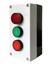 Трехместный пост управления Promfactor FP5-BOX3W12 с кнопками «I-START/0-STOP» и индикатором 230В