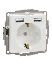 Розетка Schneider Electric Sedna Design & Elements с заземлением та 2 USB тип А белая SDD111052