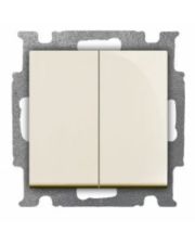 Двухкнопочный проходной выключатель ABB Basic 55 2CKA001012A2191 2006/6/6 UC-96-507 (белый шале)