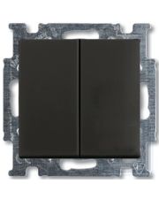 Двухкнопочный проходной выключатель ABB Basic 55 2CKA001012A2181 2006/6/6 UC-95-507 (черный шато)