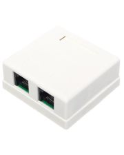 Розетка двопортова GEAR 2xRJ 45 Cat.5e GCS-SOCKET2RJ45C5E (у комплекті липучка та шуруп) 