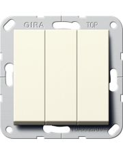 Трехклавишный выключатель Gira System 55 кремовый глянцевый (283201)
