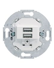 Двойная USB розетка Berker 1930/Glas/R.classic 260219 полярная белизна