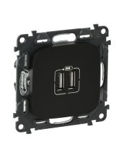 Механизм розетки 2хUSB Legrand Valena Allure антрацит