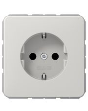 Розетка Jung CD 500 CD1520BFKILG с з/к и шторками светло-серый