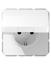 Розетка Jung CD 500 CD1520BFKLWW с з/к и крышкой белый