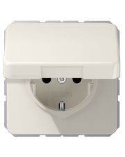 Розетка Jung CD 500 CD1520BFKL с з/к и крышкой слоновая кость