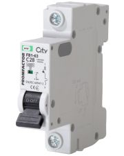 Автоматичний вимикач Promfactor CITY FB1-63 1P C 28A 6кА (FB1CI1028)
