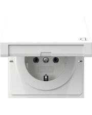 Розетка Gira F100 с крышкой белая глянцевая (445470)