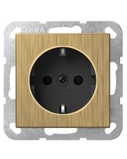 Розетка Gira System 55 с заземляющим контактом и шторками бронза (4453603)