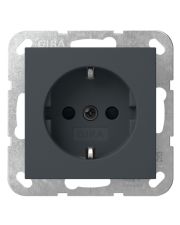 Розетка Gira System 55 с заземляющим контактом и шторками антрацит (445328)