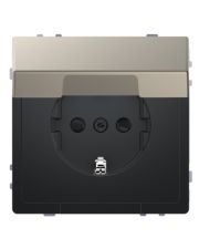 Розетка Schneider Electric D-Life MEG2310-6050 с з/к и крышкой никель
