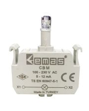 Блок-контакт підсвітки з червоним світлодіодом EMAS CBM 100-250В AC