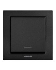 Выключатель 1-кл Panasonic Karre Plus 55 с подсветкой (черный)
