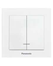 Выключатель 2-кл Panasonic Karre Plus 55 с подсветкой (белый)