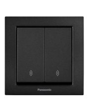 Выключатель проходной 2-кл Panasonic Karre Plus 55 (черный)