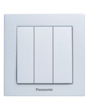 Вимикач 3 кл Panasonic Karre Plus 55 (срібло)