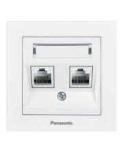 Розетка 2-на Panasonic Karre Plus 55 РС RJ45 CAT6e (белая)