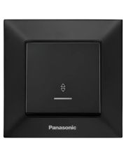 Выключатель проходной 1-кл Panasonic Arkedia Slim швидкого монтажу с подсветкой  (черный)