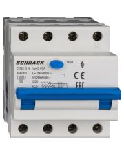 АВДТ Schrack AK667832 6кА 32А 30мА 3P+N х-ка C Тип A