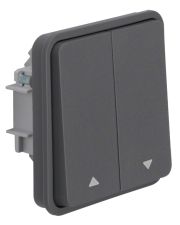 Двухклавишный выключатель жалюзи Berker W.1 IP55 серая (WNA300)
