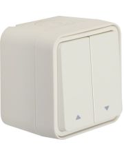Двухклавишный выключатель жалюзи Berker W.1 IP55 полярная белизна (WNC300B)